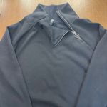 Athleta Cozy Karma Asymmetric Sweatshirt Dress Womens Size Large Black Mock Neck Photo 13