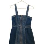 Wild Fable Denim Mini Pinafore Wash Patchwork Zipper Jean Dress western cowgirl Photo 2