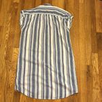 Old Navy Women’s Medium White Blue Short Cap Sleeve Striped T-shirt Midi Dress Photo 4