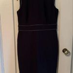 Ann Taylor  Dress Size 4 Womens Navy Blue Shift Career Knee Length Photo 0