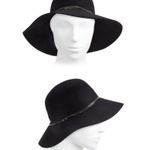 Saks 5th Avenue Saks Fifth Avenue Womens Wool Felt Floppy Hat with Silver Chain Black One-Size Photo 0
