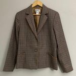 Pendleton  womens Brown-tan-black plaid Blazer 100% virgin wool size 12 Photo 0