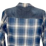 BLANK NYC  Womens Plaid‎ Denim Long Sleeve Cotton Shirt Blue Size XS NWT Photo 3