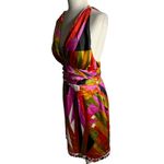 Rubber Ducky  Halter Mini Dress L Multicolored V Neck Lightly Padded Zipper Photo 2