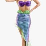 NEW Mermaid Costume Cosplay Halloween Mermaid Tail Skirt 2/4 Blue Photo 1