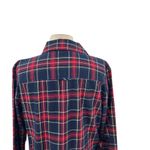 Brooks Brothers Red Fleece Shirt Dress Flannel Plaid Navy Blue Red Size 10 Photo 6