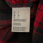 American Eagle SOLD Women’s  red plaid boyfriend style button down flannel, S Photo 3