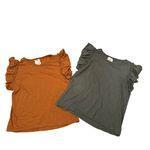 Bundle of 2 Industry Republic Clothing Double Flutter Sleeve Cotton Top Size M Photo 3