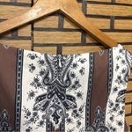 Coldwater Creek  Brown‎ And White Stripe Floral Tank Dress Size 6 Photo 5