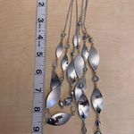 White House | Black Market STAMPED WHBM Silver Tone Multi-Row Bib Necklace Photo 3