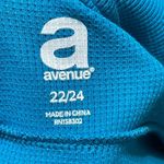 Avenue Women's Full Zip Jacket Waffle Knit Teal Blue Size 22/24 Cotton Stretch Photo 4