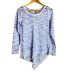 Anthropologie Akemi + Kin Ezri Sweater Top Sz XS Blue Space Dye Asymmetrical Photo 2
