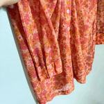 Lovers + Friends  Floral Mesh Shirt Dress Sheer Ruched Festival Mini M Revolve Photo 7