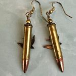 Vintage Bullet Casing Earrings with Swallow Bird Design Photo 5