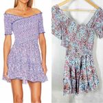 Poupette St. Barth Soledad Off Shoulder Mini Dress Size Large Sky Blue Murrina Photo 2