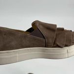 Anthropologie Seychelles Quake Beige Suede leather Ruffle Toe Slip On Sneakers Shoes size 7 Photo 6