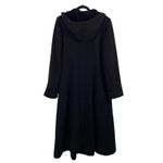 Vtg Albert Nipon Women Black Wool Button Up Maxi Velvet Lined Hood Pea Coat Sz 6 Photo 10