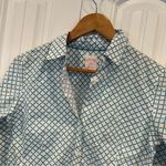 Brooks Brothers ‎ Teal And White Tailored Fit Button Down Size 2 Photo 1