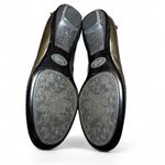 Sofft Metallic Leather Ballet Flats Womens 8.5 Olive Green Lace Up Comfort Photo 5