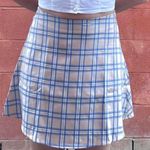 Princess Polly Blue And Beige Checkered Plaid Skirt Photo 0