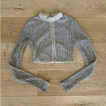 superdown  - Sia Long Sleeve Sequin Crop Top in Gold Nude Metallic Photo 1