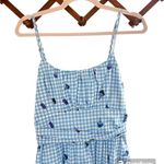 HVN Blue Lucy Strappy Cotton Ruched Dress with‎ Ice Cream Print sz 2 Blue Photo 3