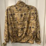 Vintage 90’s Details Sportswear Silk Bomber Jacket Roman Numerals Ancient Words Tan Photo 6