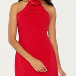 Likely  Carro Dress Scarlet Red Women's 4 Mini Rosette Detail High Neck Stretch‎ Photo 0