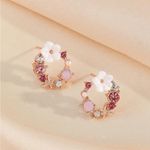 Floral Rose Gold Earrings Photo 0