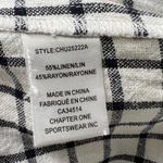 Jules & Leopold  Linen Blend Pants Large Black‎ White Windowpane Check Tie Waist Photo 3