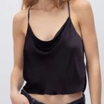 ZARA Black Satin Cowl Neck Top size medium Photo 0