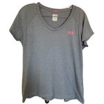 The North Face v neck cap sleeve t shirt size large women's gray Photo 0