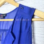 Ultra Flirt Royal Blue Sheer Sleeveless Blouse Top Size Medium Photo 4