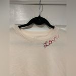 Balance Collection NWT  Size S Cream Embroidered Ombré Love Soft Crew Sweatshirt Photo 3