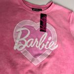 Barbie Women’s Pink &White Crew Neck Long Sleeve Heart Print Sweatshirt Sz XL Photo 8