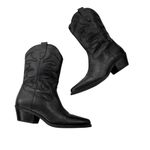 Steve Madden  Western Black Leather Cowboy Boots Coastal Cowgirl Size 8 Photo 1