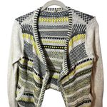 Anthropologie  Moth Women's Open Front Cardigan Sweater Cream Yellow Gray Small Photo 1