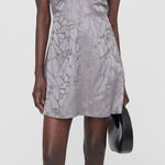ANINE BING  - Papillon Dress in Ash Violet Butterfly Jacquard NWT size L silk Photo 0