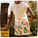 Love The Label Leighton Skirt Size XS NWT Multi Ivory Crochet Cotton Mini Boho White Photo 8