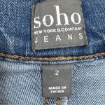Soho  Jeans Metallic Paint Splatter Cuffed Hem Jean Shorts Blue‎ Silver 2 Photo 6
