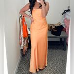 Gianni Bini NWT  x Caelynn Bell Jai Satin Strapless Tie Back Sheath Maxi Dress Photo 2