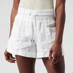 Athleta Cabo Linen 4" Short White Lightweight Summer Shorts 14 Photo 0