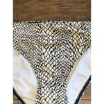 Victoria's Secret VS Victoria’s Secret Swimsuit Strappy Bikini Bottom Snakeskin Ivory Black NWOT S Photo 1