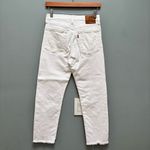 Levi's Levi’s Big E Wedgie Straight Raw Hem Jeans in White 26 Photo 8