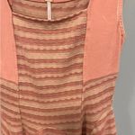 Free People ! Pink and tan/beige striped thick strap tank top size XS! Photo 4