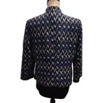 Kasper Womens Suit Set Jacket Skirt Geometric Print Black Blue Size 12 Photo 10