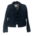 Old Navy Women's Dark Wash Blue Denim Jacket Classic Button Front Size Small Photo 2