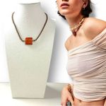 Free People  Sunshine Express Choker Brown NWT Glass Bohemian Necklace Layering Photo 1