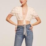 Reformation Rosedale Ruffle Top in Ivory Photo 5