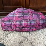 Coach  tote XL pink/purple multi colored plaid black Glitter C’s throughout EUC Photo 3